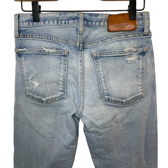 Moussy Vintage Vivian Skinny Jean Distressed In Light Wash Cropped Japan Size 25 - Picture 10 of 16